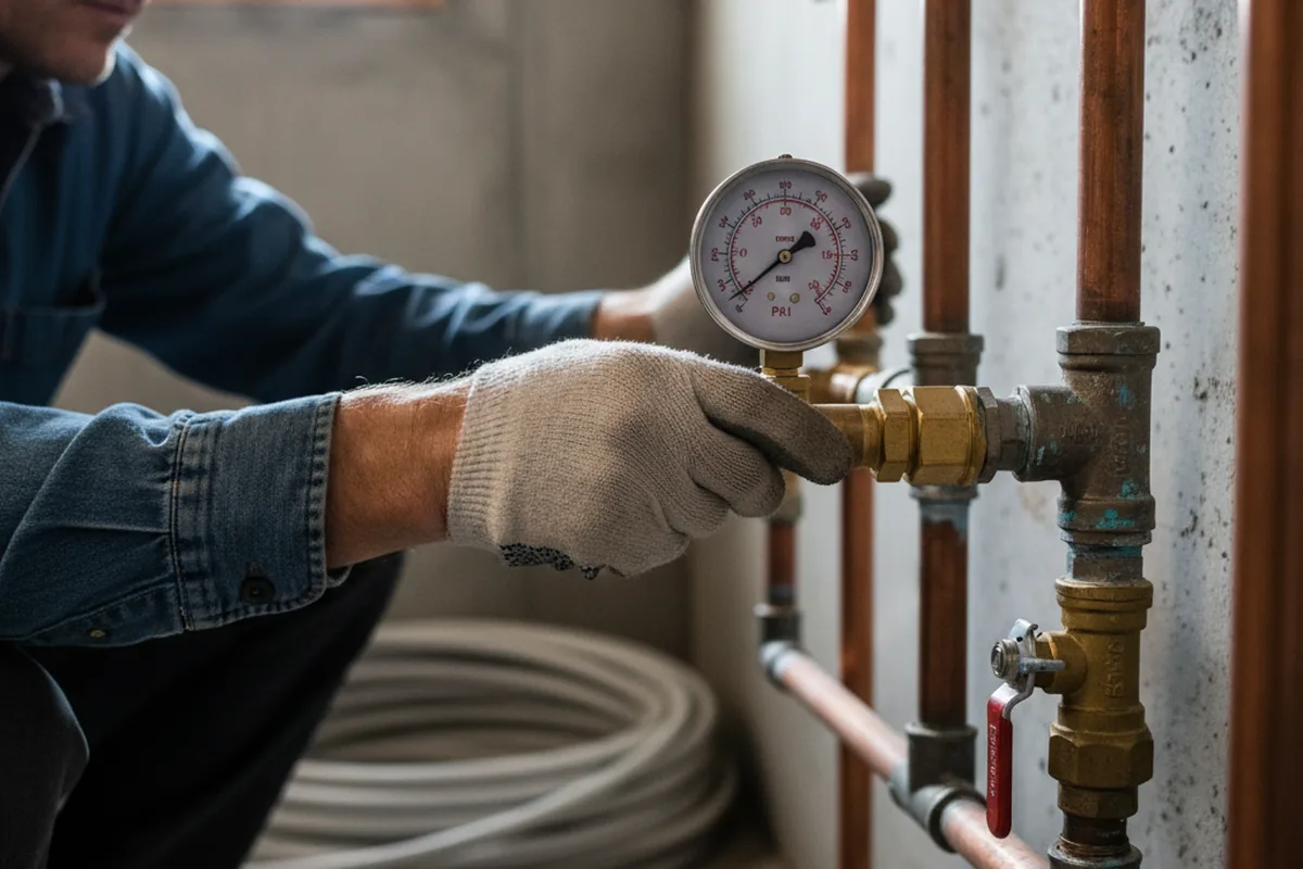 Pressure testing a repaired line during Water Line Repair in Vacherie